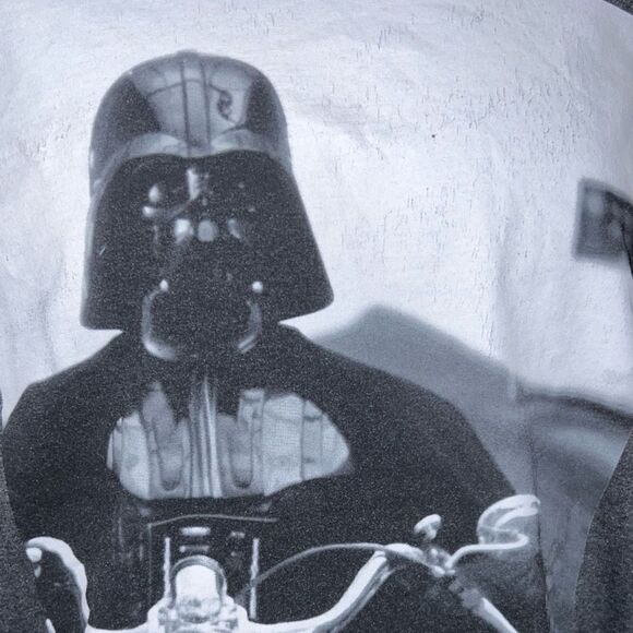 Star Wars Men T-Shirt Gray Darth Vader Motorcycle Graphic Tee Size XL #125 - Picture 4 of 4